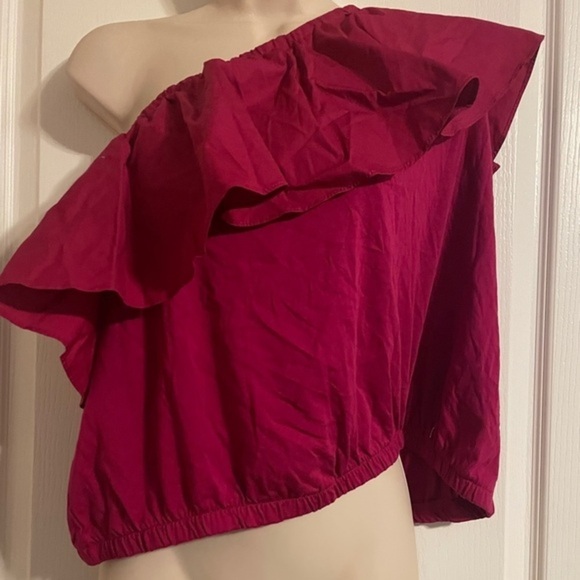 NWT‎ A New Day Rich Magenta One Shoulder Top Sz XXL And Lt Green Purse Bundle - Picture 2 of 14